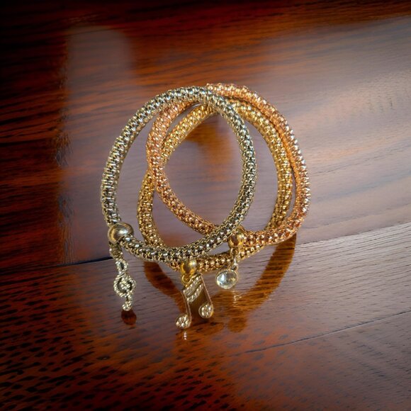 Set of 3 Musical Bracelets~ mesh type - Picture 2 of 2